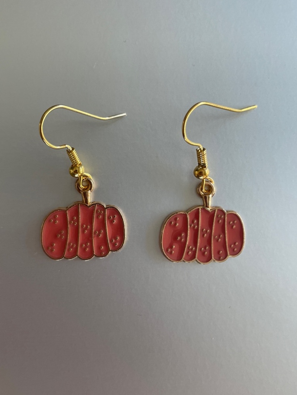 Gold-Tone Pink Pumpkin Drop Earrings - Women Accessories